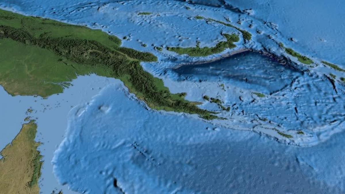 карта на сателитска мапа на папуа нова гвинеја