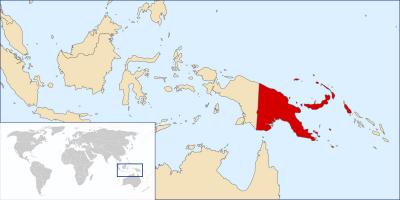 Папуа нова гвинеја локација на мапата на светот
