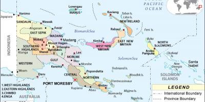 Карта на папуа нова гвинеја провинции