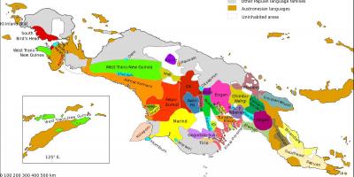 Карта на папуа нова гвинеја јазик